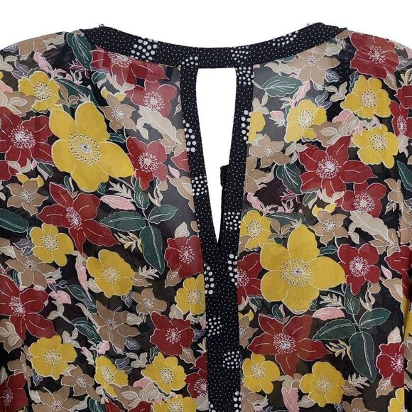 Suzanne Betro Floral Boho Tunic Bell Sleeves Blouse Top Size 1X - Picture 7 of 9
